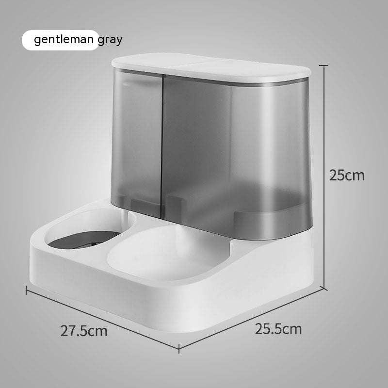 Gray Visual Automatic Pet Feeder for Cats, modern design.