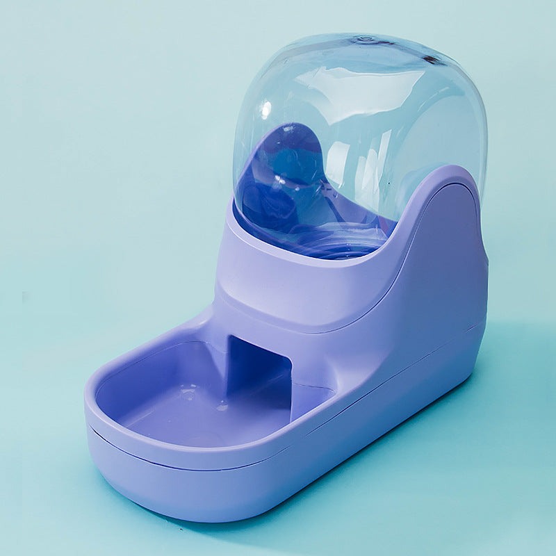 Automatic Drinking Fountain Feeder for pets in purple color, large capacity, user-friendly design.