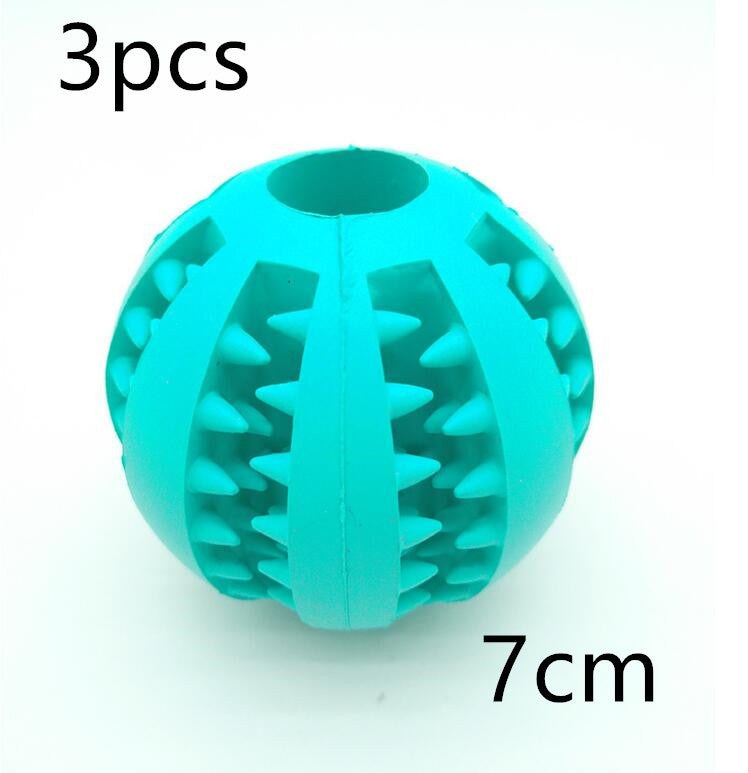 Rubber feeder dog ball toy, food-grade material, 7cm size.