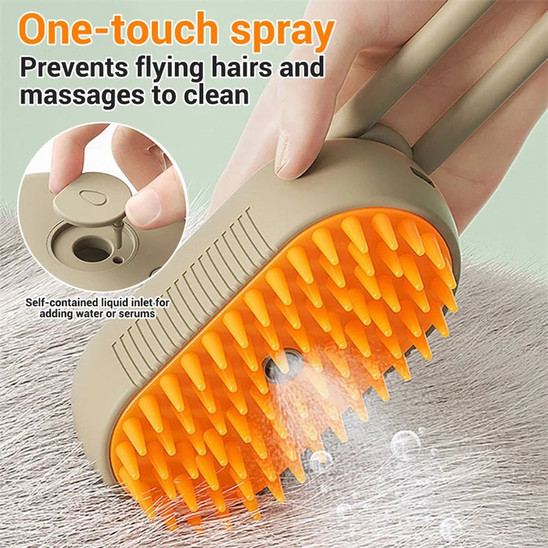 3 In 1 Electric Spray Cat Brushes with one-touch spray and massage function.