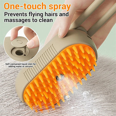 3 In 1 Electric Spray Cat Brushes with one-touch spray and massage function.