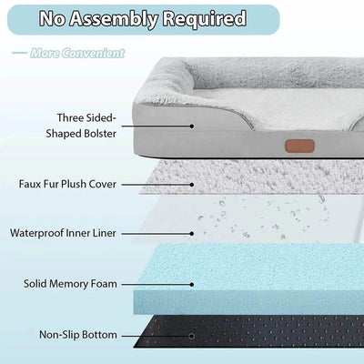 High quality dog bed sofa mat with plush cover, memory foam, and non-slip bottom.