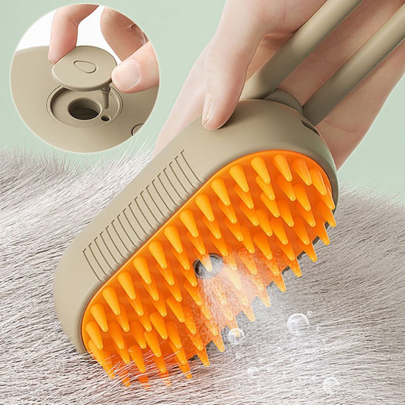 3 in 1 Electric Spray Cat Brush with ergonomic handle and unique spray function for grooming.