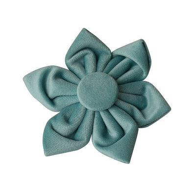 Lake Green Flannel flower accessory for dog collar.