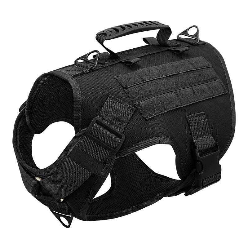 Tactics K9 Chest Harness Vest in black nylon.